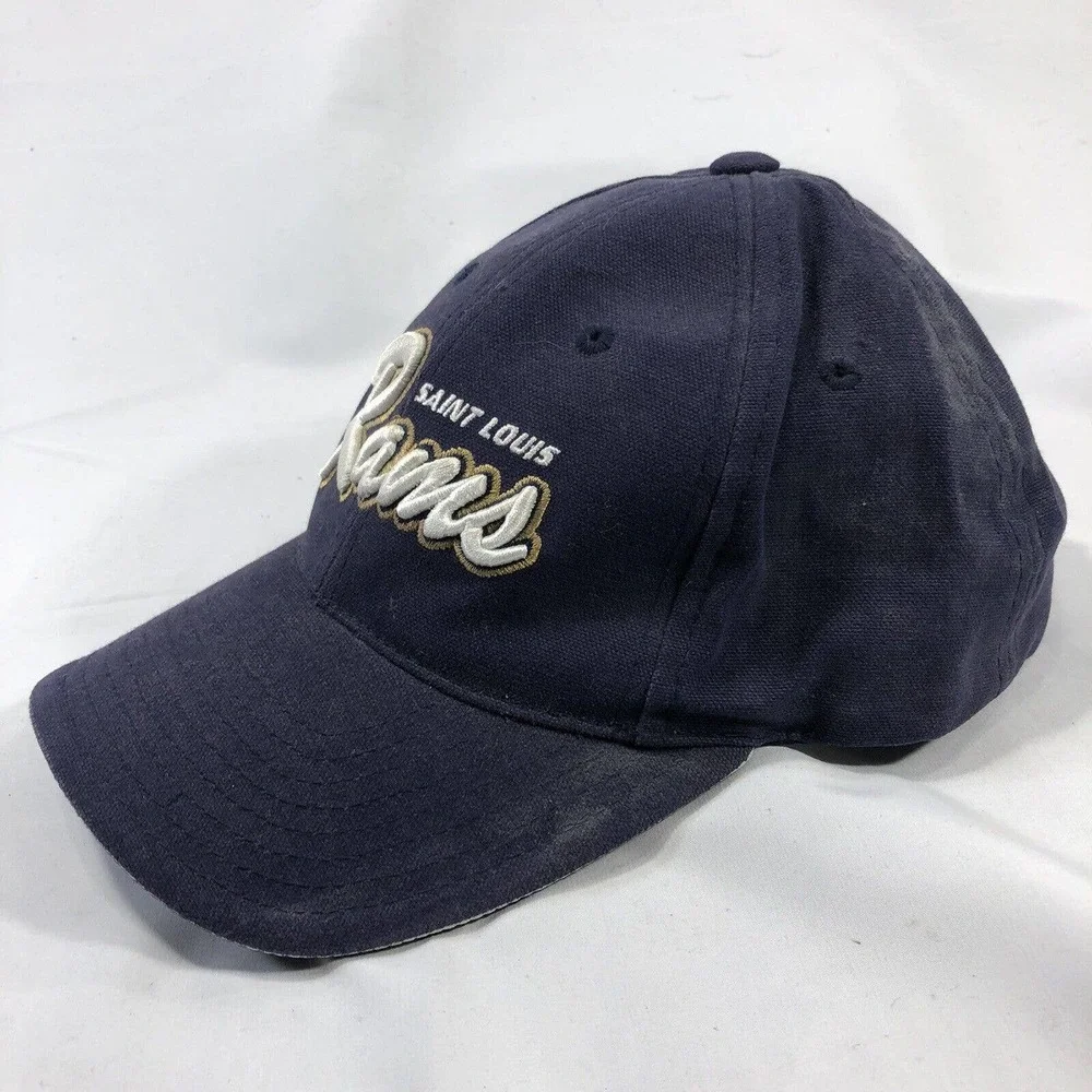 Reebok NFL St Louis Los Angeles Rams Hat Cap Script Football Adjustable OSFM